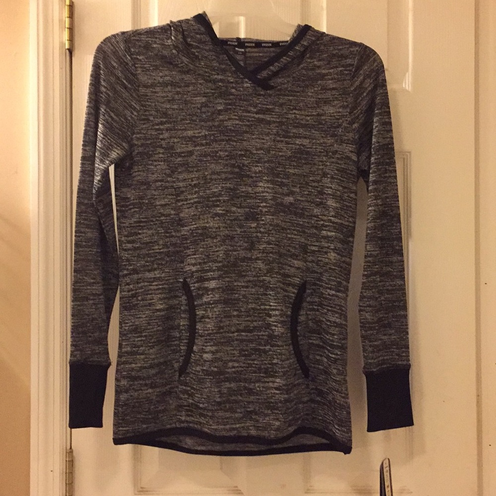 Black hooded sweatshirt